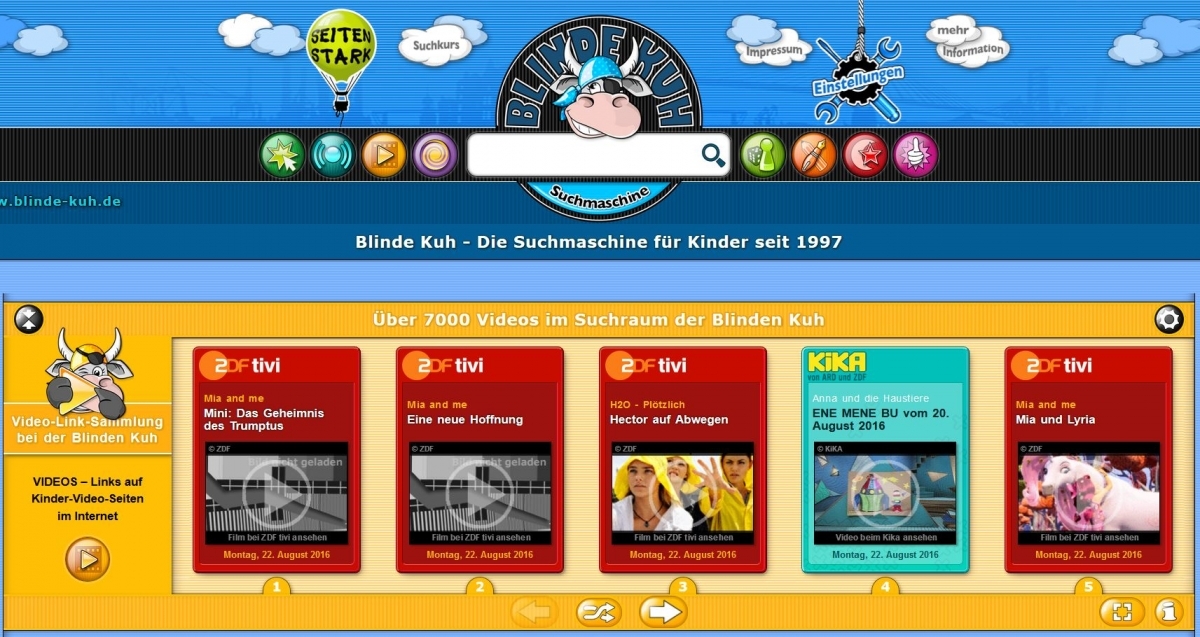 Screenshot blinde-kuh.de