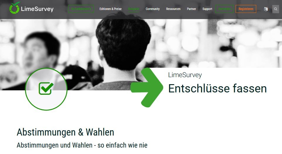 Screenshot von limesurvey.org