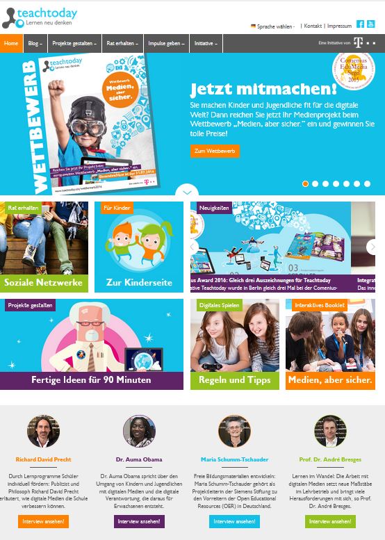 Screenshot www.teachtoday.de