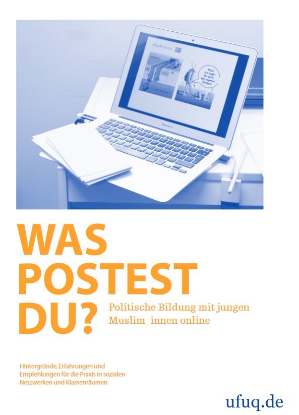 Cover der Publikation "Was postest du?" / Bild: Screenshot http://www.ufuq.de/pdf/Was_postest_du_ufuq_Publikation_Onlineversion.pdf
