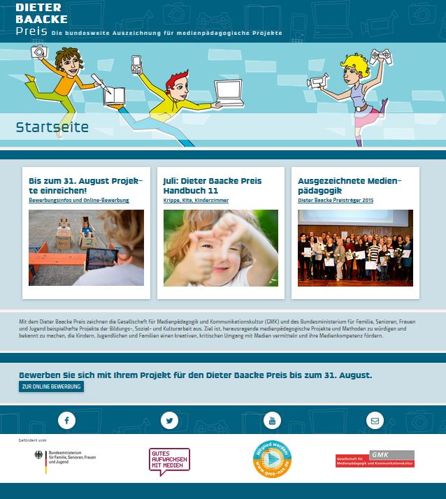 Screenshot www.dieter-baacke-preis.de