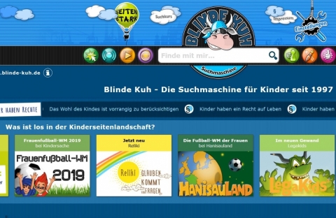 Screenshot Startseite www.blinde-kuh.de