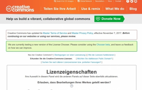 Screenshot https://creativecommons.org/choose/