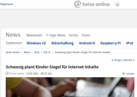 Screenshot www.heise.de