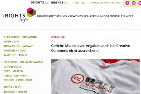 Screenshot http://irights.info