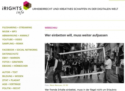 Screenshot http://irights.info