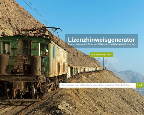 Screenshot https://lizenzhinweisgenerator.de/