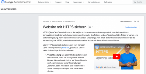Screenshot https://developers.google.com/