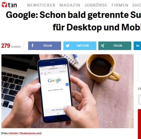 Screenshot http://t3n.de