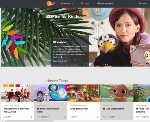 Screenshot www.zdf.de/kinder